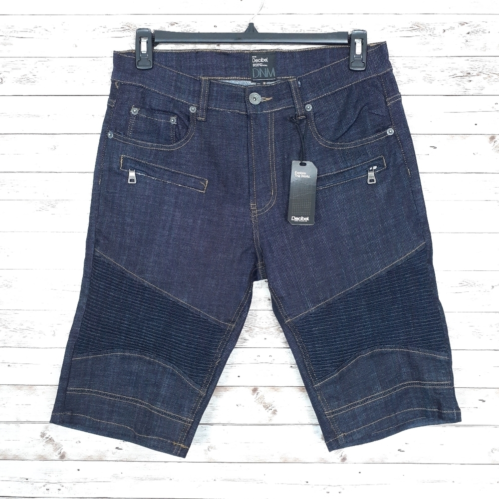 Decibel Mens Denim Shorts 34 Waist Dark Blue 94 - Picture 1 of 5
